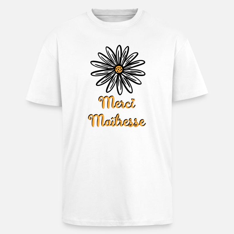 Danke Herrin mit einer Blume - Oversized Heavyweight Unisex T-Shirt - Weiß