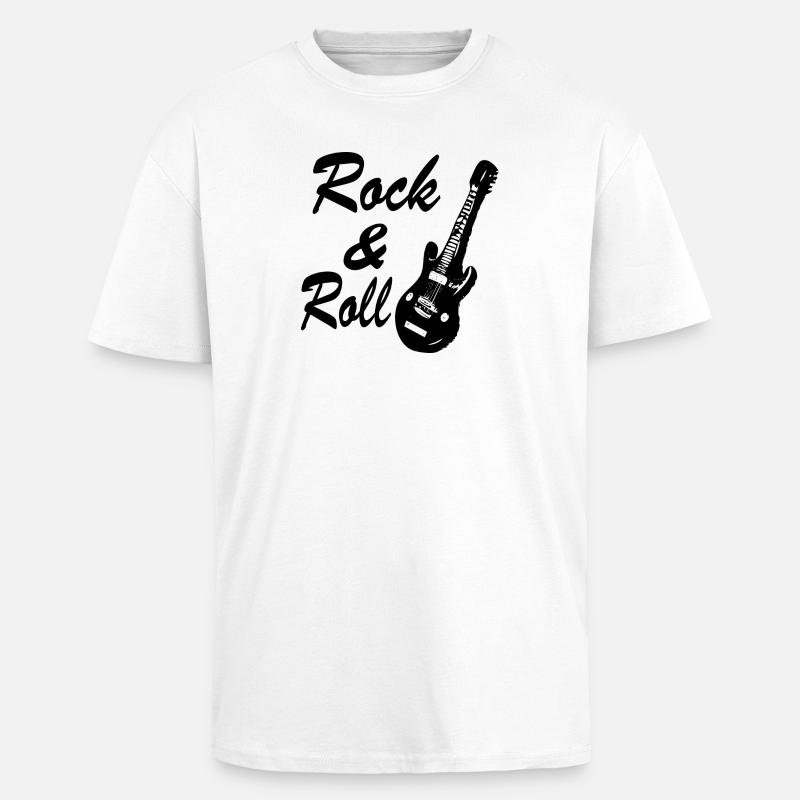 Rock 'n' Roll - Oversized Heavyweight Unisex T-Shirt - Weiß