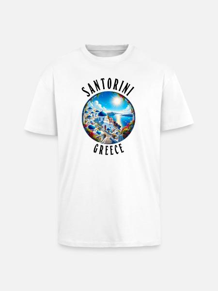 Santorini Greece holidays Greek island - Unisex Oversized Heavyweight T-shirt - white