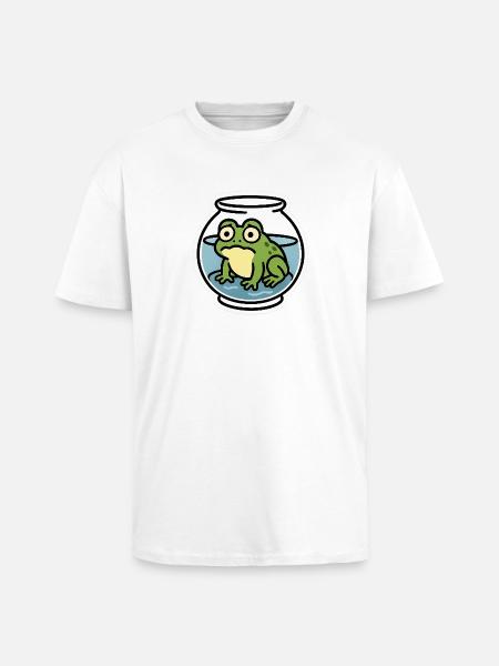 Frog in a Bowl - Unisex Oversized Heavyweight T-shirt - white