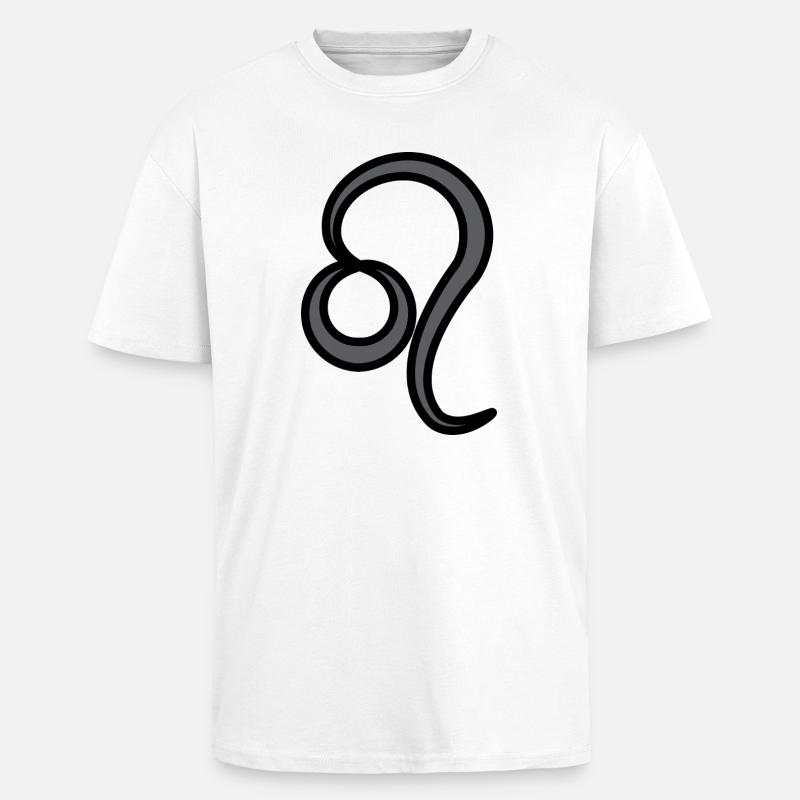 Löwe Sternzeichen Symbol Schwarz & Grau - Oversized Heavyweight Unisex T-Shirt - Weiß