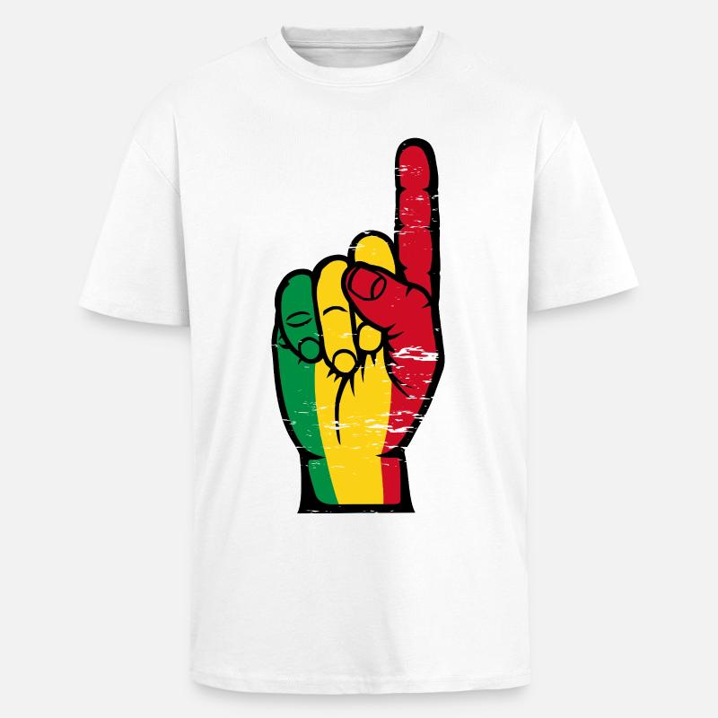 Drapeau du Mali numéro 1 utilisé - T-shirt unisexe oversize épais - blanc