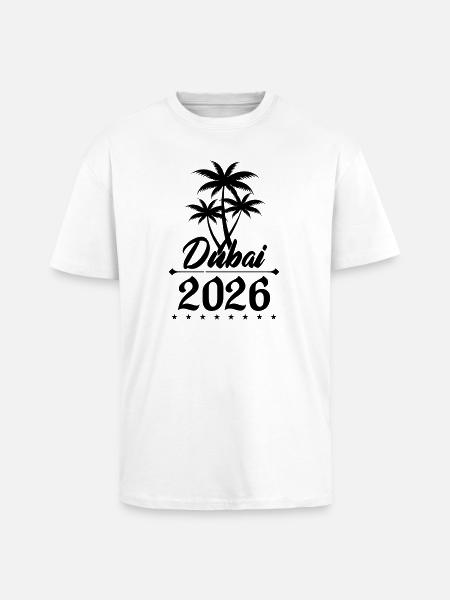 Dubaï 2026 - T-shirt unisexe oversize épais - blanc