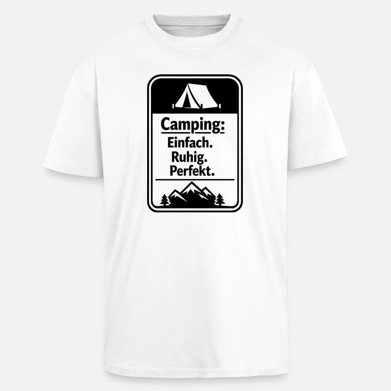 Camping - T-shirt unisexe oversize épais - blanc