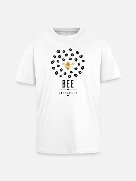 Golden bee on black - Unisex Oversized Heavyweight T-shirt - white