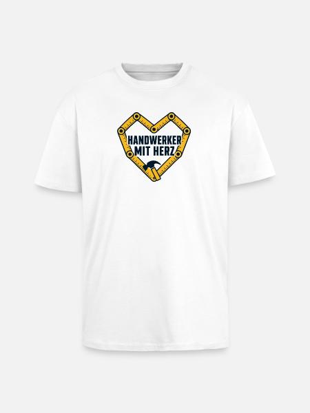 Handwerker mit Herz – Zollstockherz - Oversized Heavyweight Unisex T-Shirt - Weiß