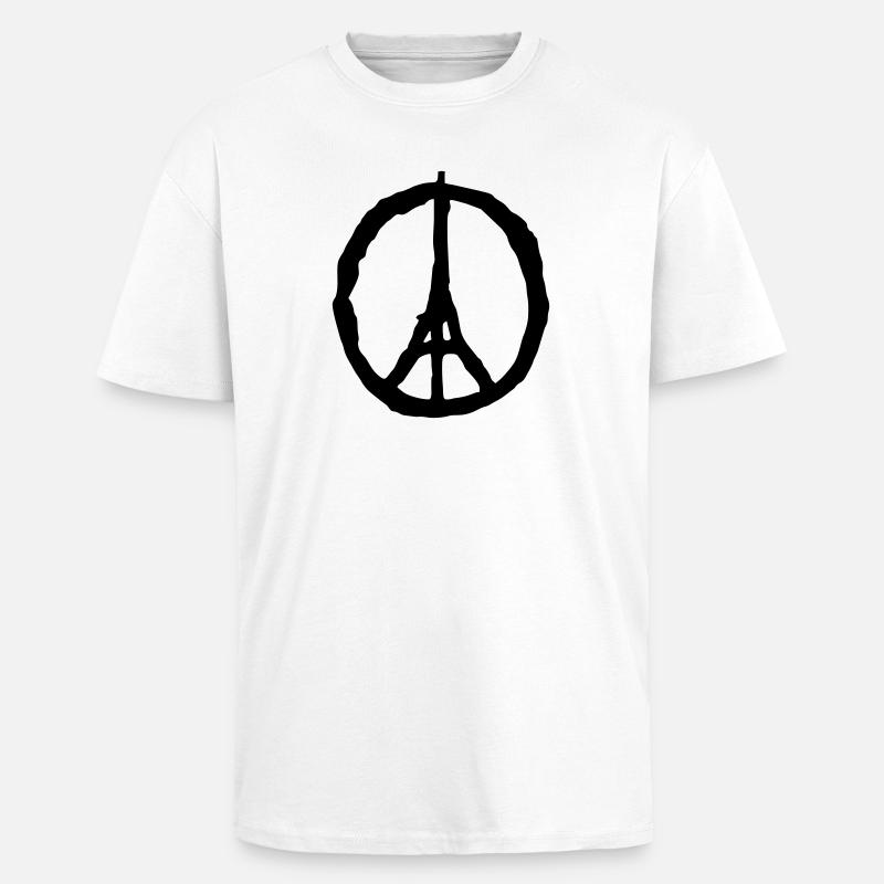 peace paris - Oversized Heavyweight Unisex T-Shirt - Weiß