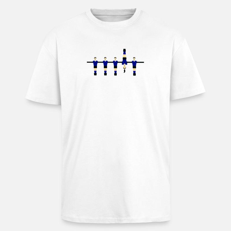 Stylized Blue Figures - Unisex Oversized Heavyweight T-shirt - white