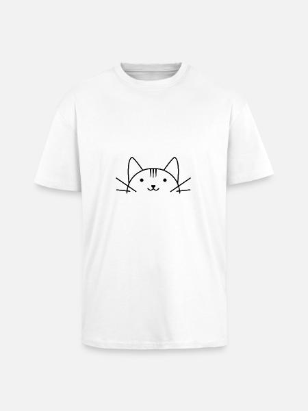 Sweet cat's head comic style - Unisex Oversized Heavyweight T-shirt - white
