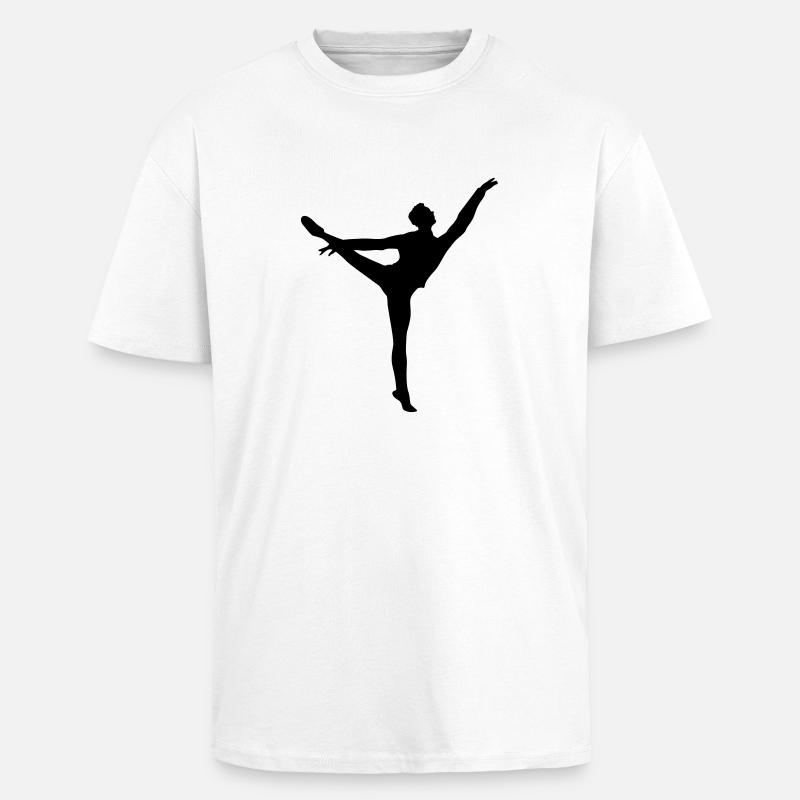 Danseuse de ballet vecteur Silhouette - T-shirt unisexe oversize épais - blanc