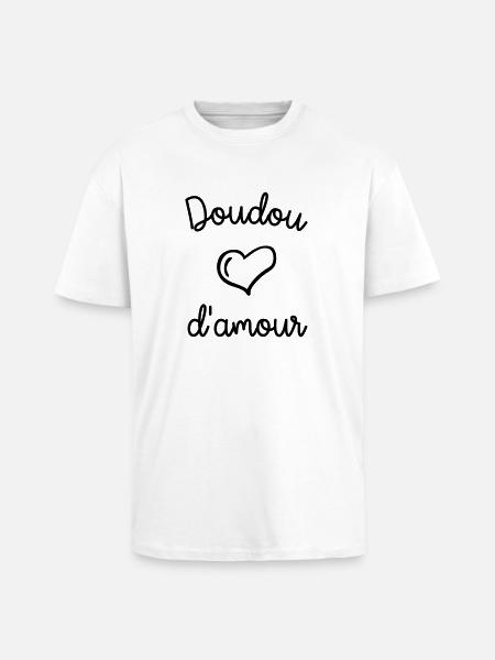 doudou d amour - T-shirt unisexe oversize épais - blanc