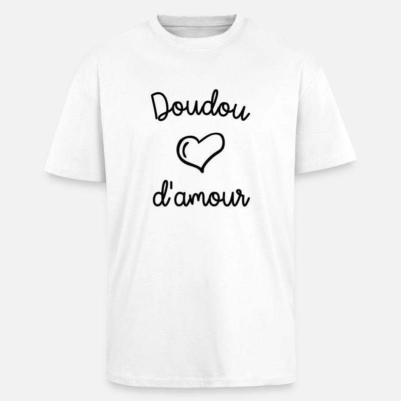 doudou d amour - T-shirt unisexe oversize épais - blanc