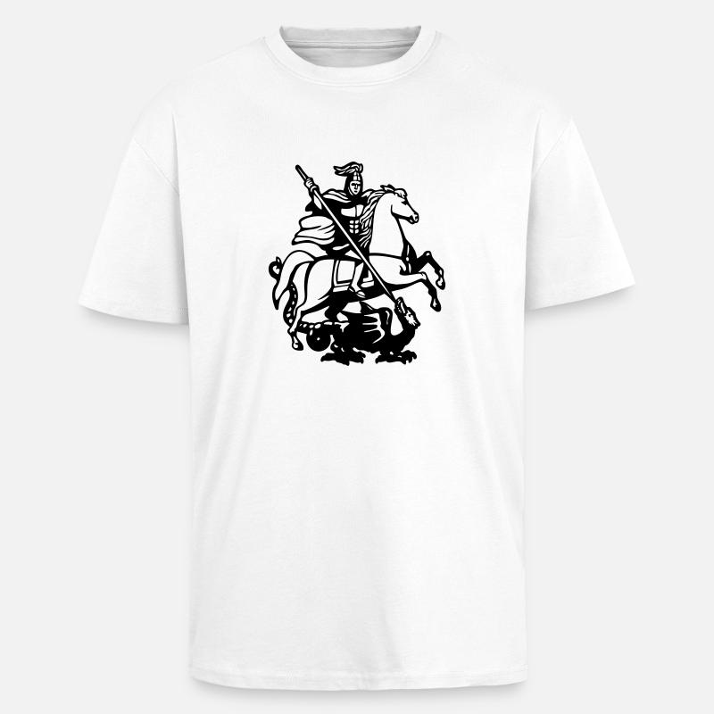 Ridder Saint George dræber dragen - Unisex oversized heavyweight t-shirt - hvid