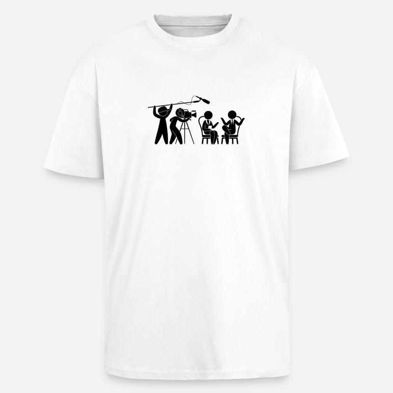 Fernsehen Studio Talkshow - Oversized Heavyweight Unisex T-Shirt - Weiß