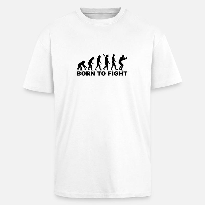 Boxe Évolution - T-shirt unisexe oversize épais - blanc