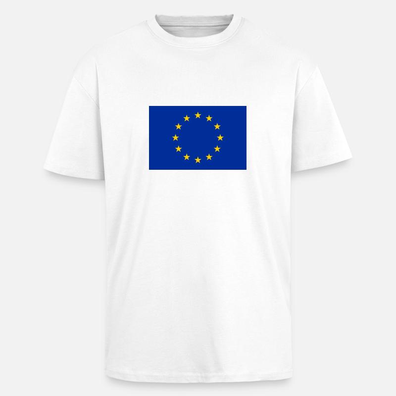 Drapeau de l’UE - T-shirt unisexe oversize épais - blanc