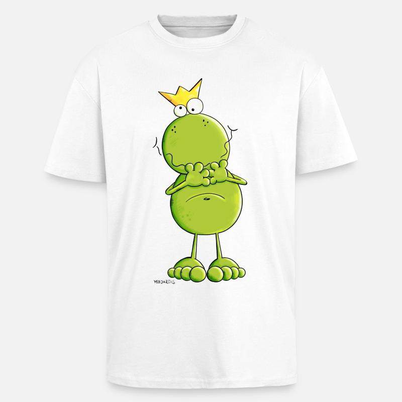 Frosch mit Krone - Oversized Heavyweight Unisex T-Shirt - Weiß