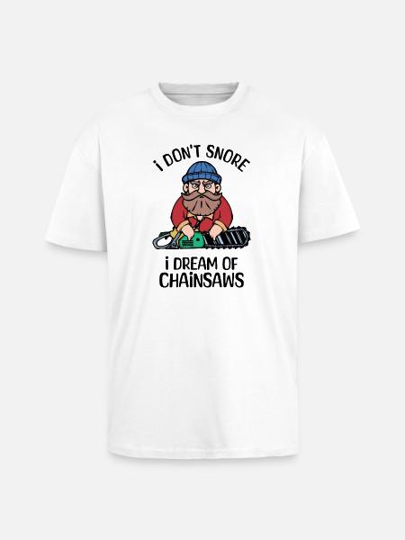 Saw Statement Wood Chainsaw Lumberjack Woodland - Unisex Oversized Heavyweight T-shirt - white