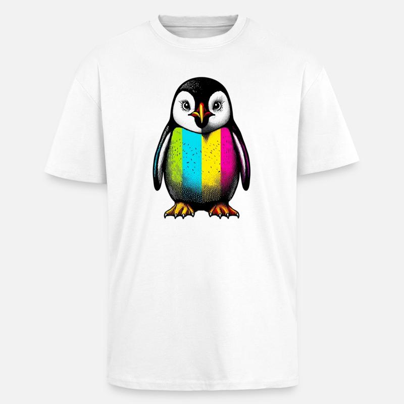 Penguin - Unisex Oversized Heavyweight T-shirt - white