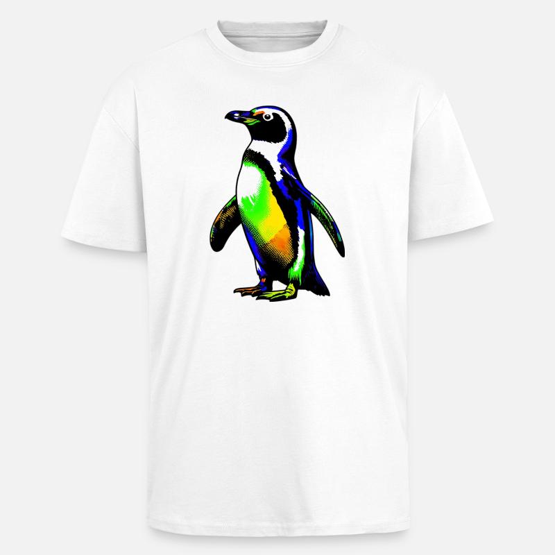 Pinguin - Oversized Heavyweight Unisex T-Shirt - Weiß