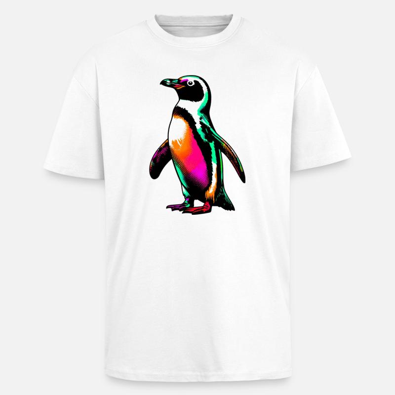 Pinguin - Oversized Heavyweight Unisex T-Shirt - Weiß