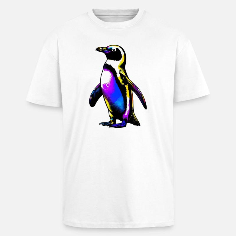 Pinguin - Oversized Heavyweight Unisex T-Shirt - Weiß