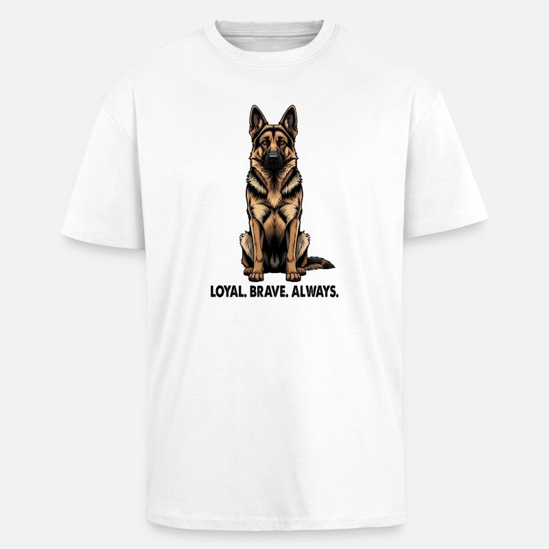 Deutscher Schäferhund Loyal Brave Always - Oversized Heavyweight Unisex T-Shirt - Weiß