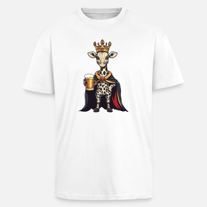 Giraffe Bier König - Oversized Heavyweight Unisex T-Shirt - Weiß