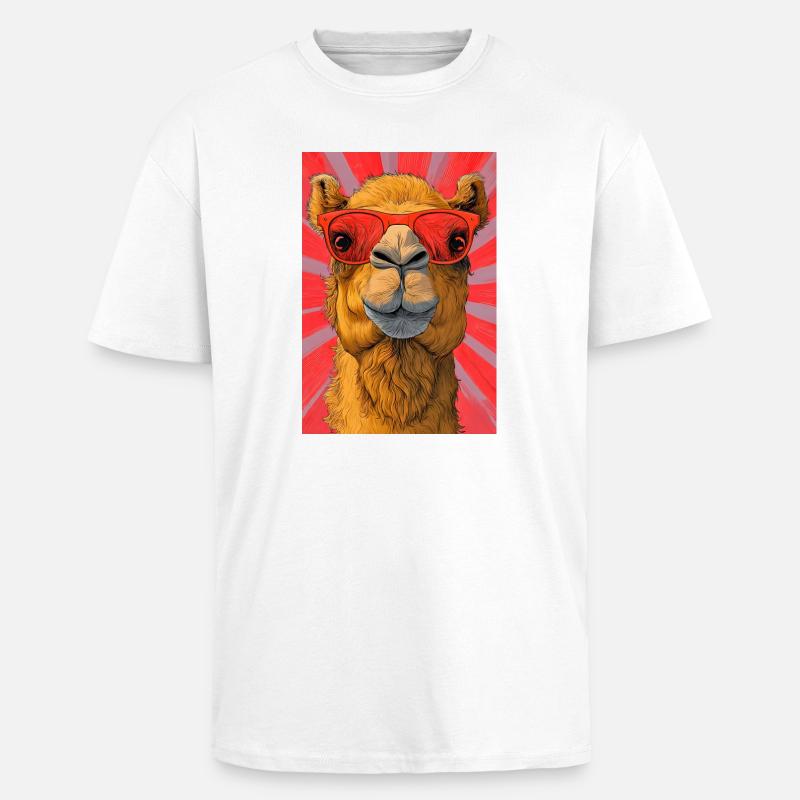 Kamel - Oversized Heavyweight Unisex T-Shirt - Weiß