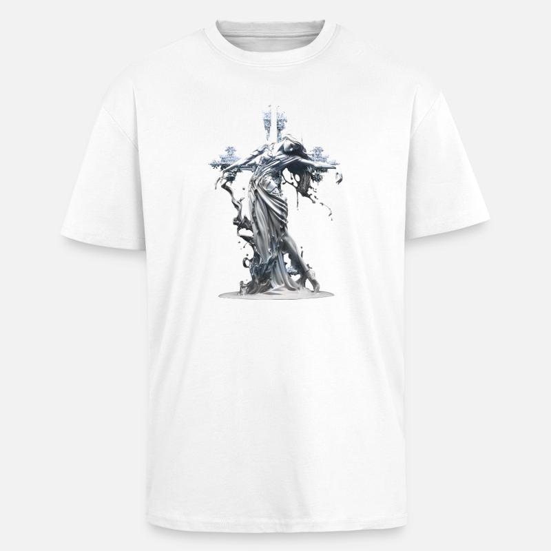 Déesse glacée du fleuve - T-shirt unisexe oversize épais - blanc