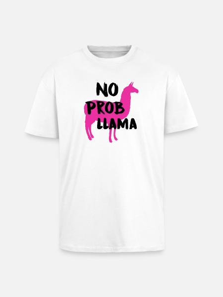 No prob llama - Unisex Oversized Heavyweight T-shirt - white