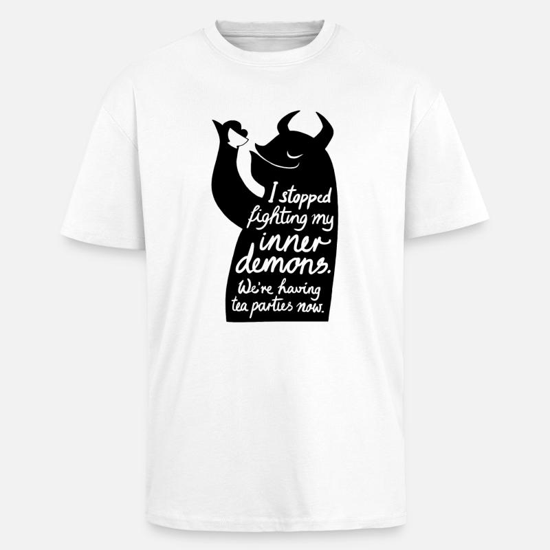 Inner Demons - Oversized Heavyweight Unisex T-Shirt - Weiß