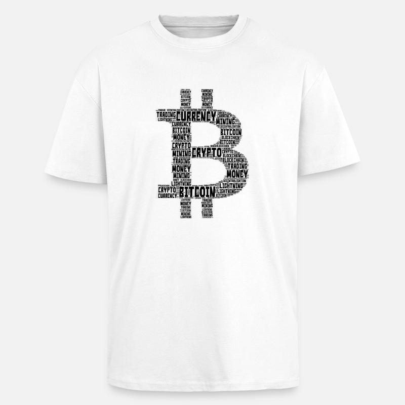 Bitcoin - Oversized Heavyweight Unisex T-Shirt - Weiß
