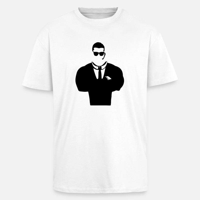 Security Guard Silhouette - Oversized Heavyweight Unisex T-Shirt - Weiß