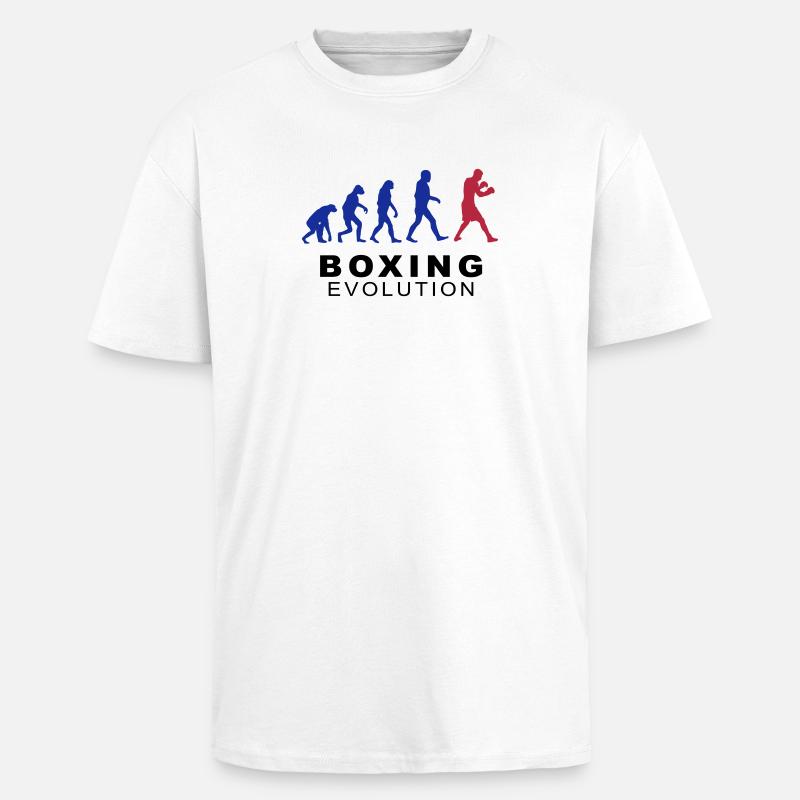 Boxing evolution - Oversized Heavyweight Unisex T-Shirt - Weiß