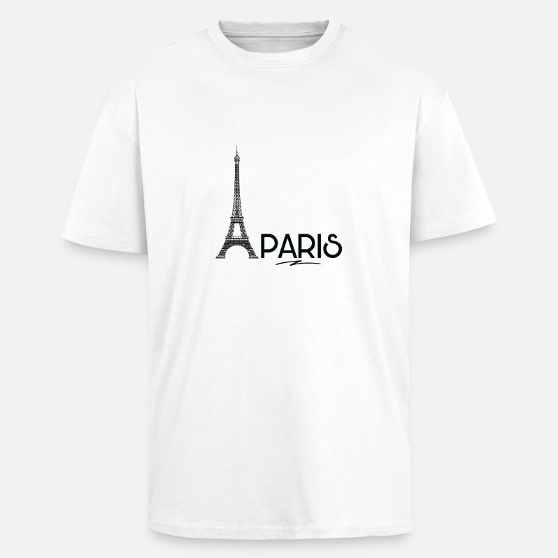 Paris - Eiffeltower - Oversized Heavyweight Unisex T-Shirt - Weiß