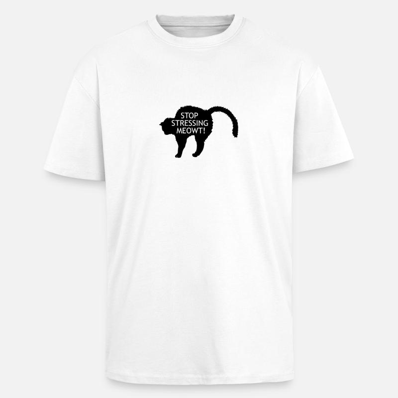 Gestresste Katze - Katzendesign Geschenkidee - Oversized Heavyweight Unisex T-Shirt - Weiß