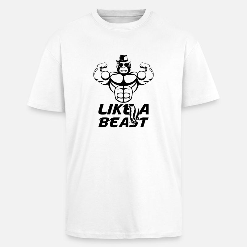 strong_gorilla_002 - Oversized Heavyweight Unisex T-Shirt - Weiß