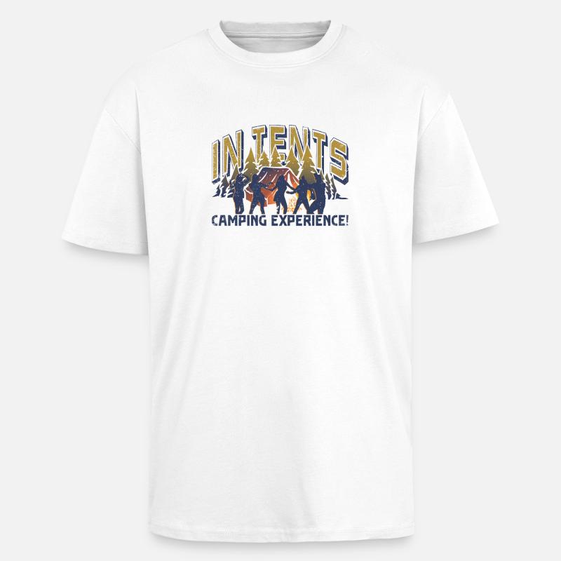 Expérience de camping sous tente ! - T-shirt unisexe oversize épais - blanc