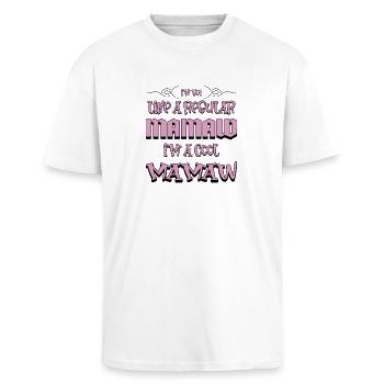 Je ne suis pas comme une maman ordinaire Je suis une maman cool - T-shirt unisexe oversize épais - blanc - Devant - Alina (178cm) & Michal (187cm)