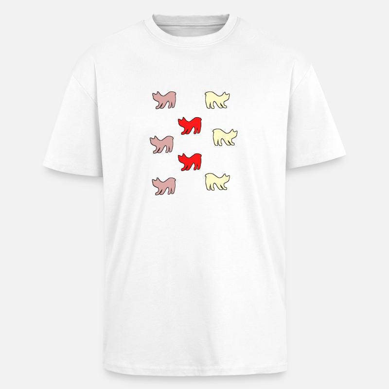 Chats sans queue - T-shirt unisexe oversize épais - blanc