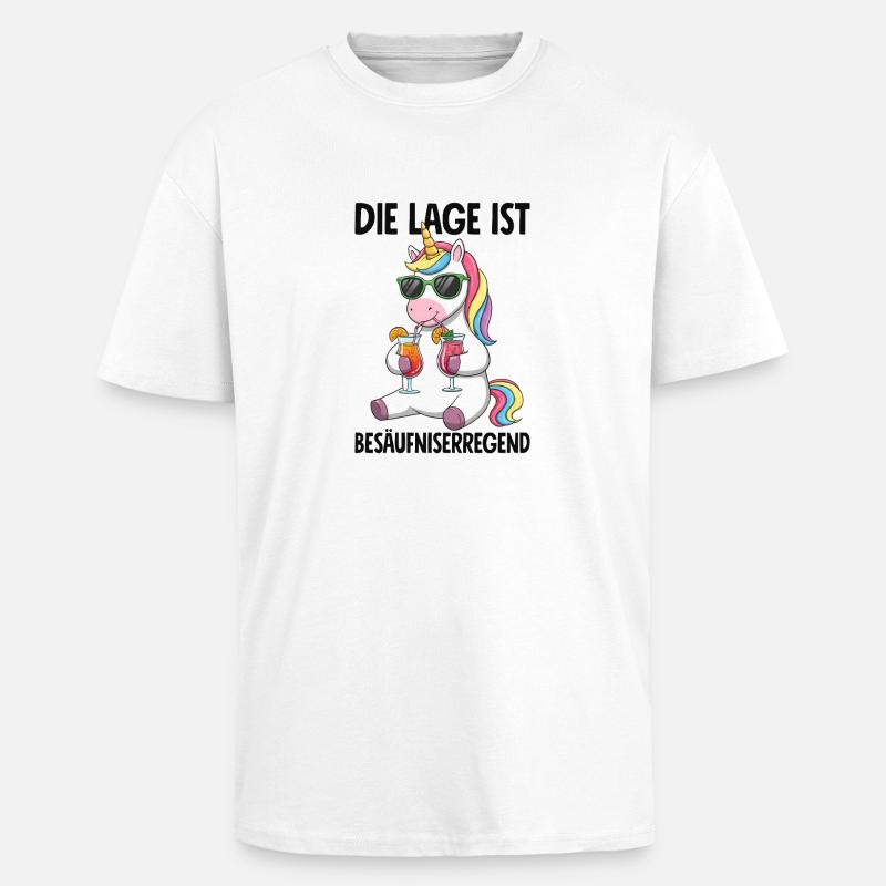 Die Lage Ist Besäufniserregend - Oversized Heavyweight Unisex T-Shirt - Weiß