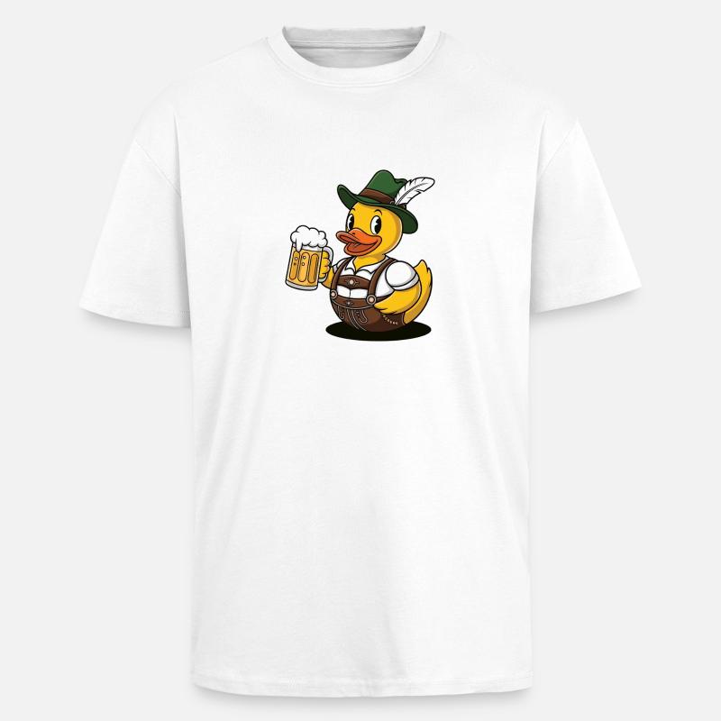 Gummiente Bayer mit Bier - Oversized Heavyweight Unisex T-Shirt - Weiß