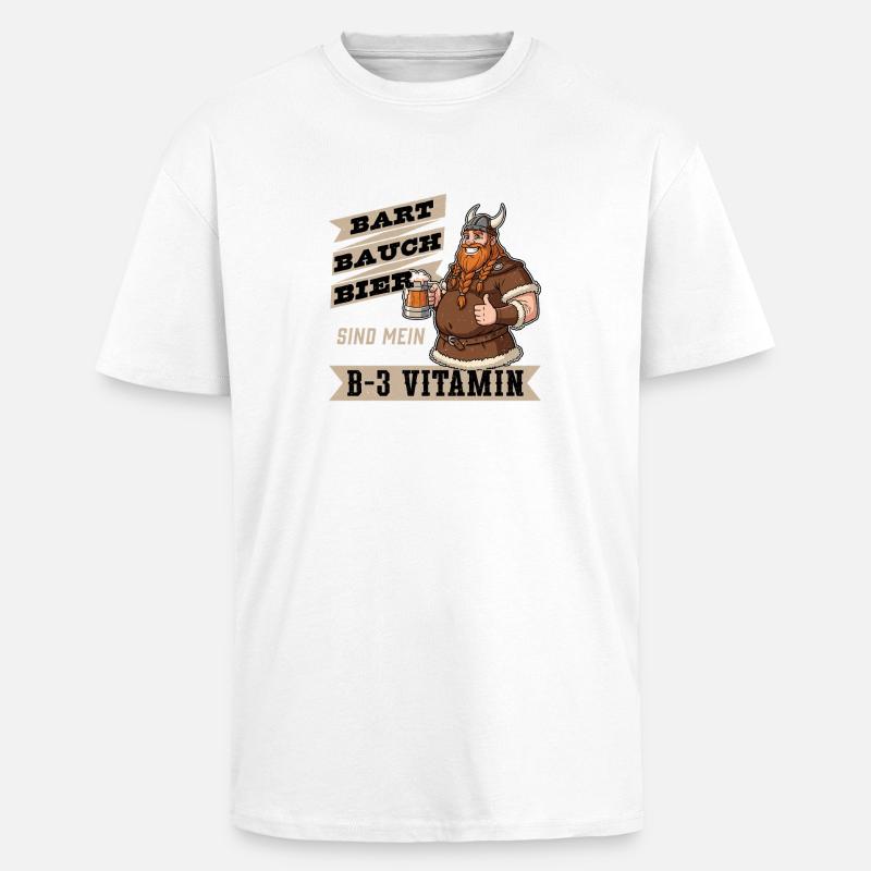 Bier Bauch Bart - Oversized Heavyweight Unisex T-Shirt - Weiß