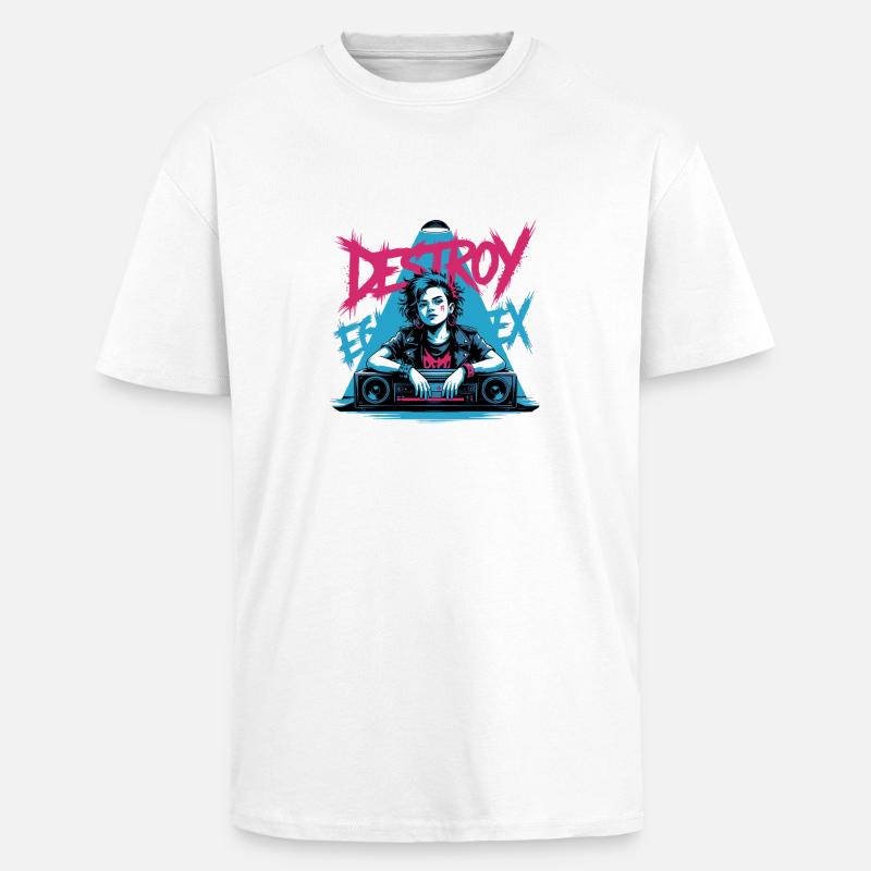 SYSTEM ZERSTÖREN - Oversized Heavyweight Unisex T-Shirt - Weiß
