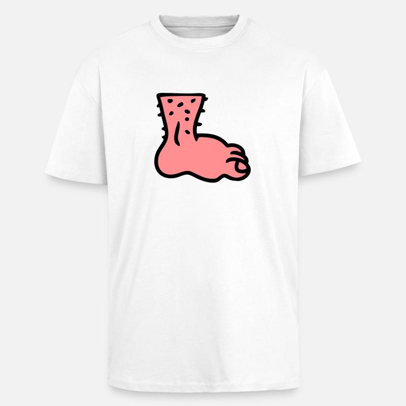 Fuß - Oversized Heavyweight Unisex T-Shirt - Weiß