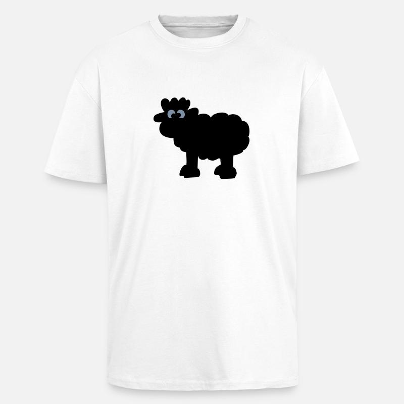 sheepblack - Oversized Heavyweight Unisex T-Shirt - Weiß