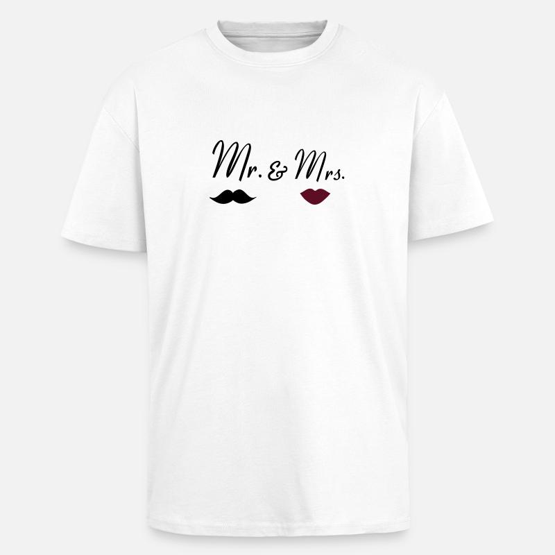 mr_mrs_2 - Oversized Heavyweight Unisex T-Shirt - Weiß