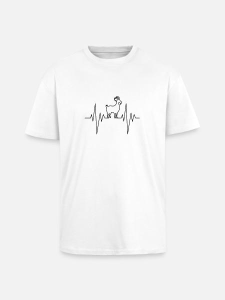 Goat Pulse - Oversized Heavyweight Unisex T-Shirt - Weiß