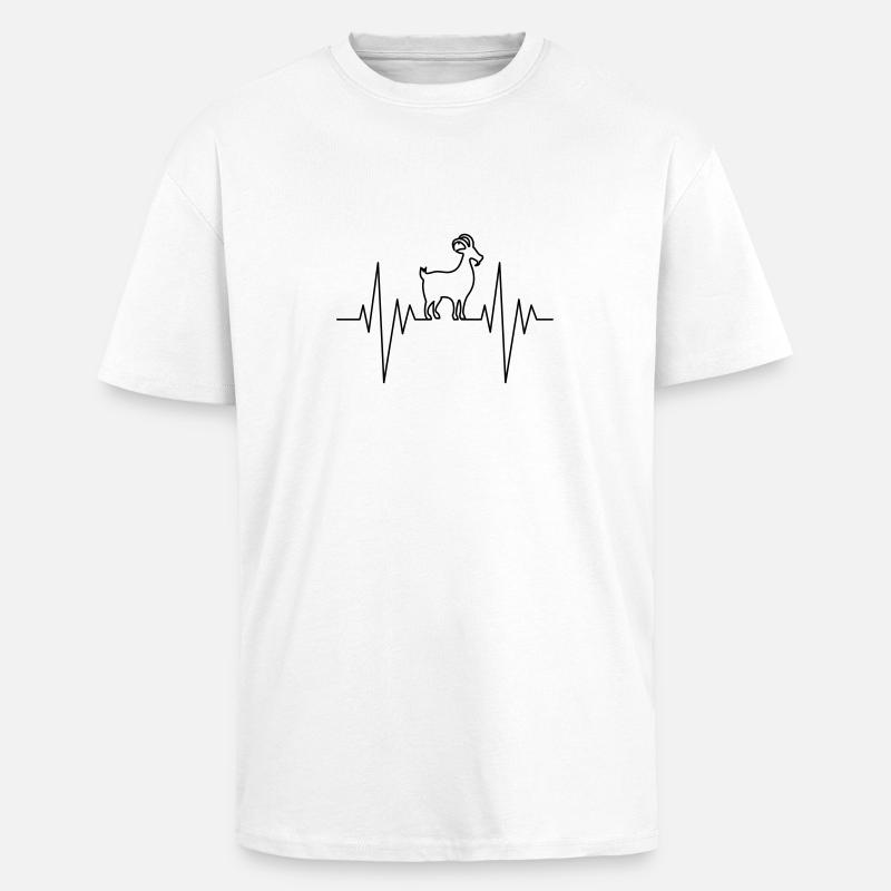Goat Pulse - Oversized Heavyweight Unisex T-Shirt - Weiß